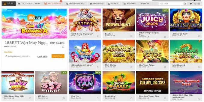 Hướng dẫn cách tham gia cá cược Slot game tại 188bet