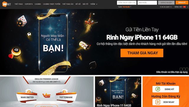 188bet sở hữu giao diện đẹp mắt, thân thiện