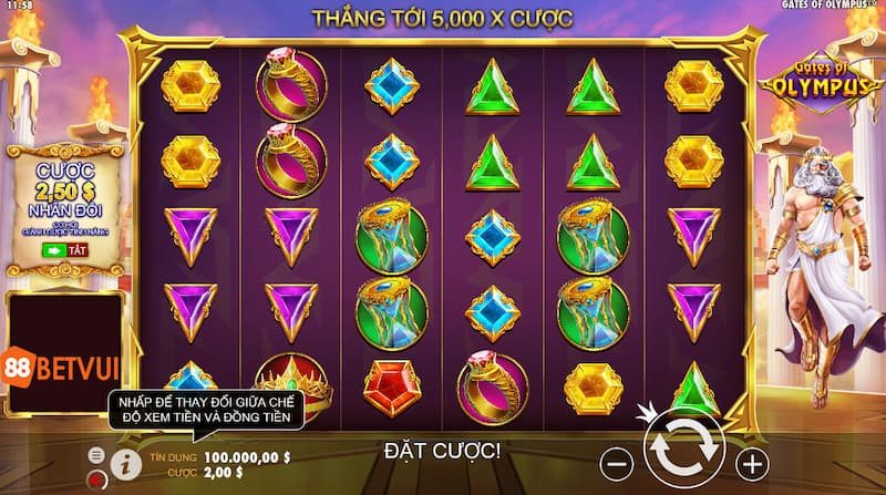 Kinh nghiệm chơi game slot Gates of Olympus