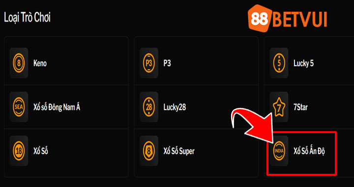 Nhấn chọn Xổ Số Ấn Độ