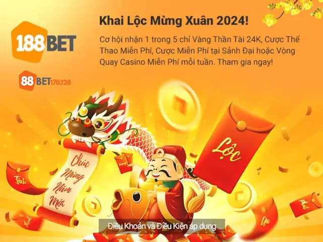 Khám phá Khuyến Mãi Mừng Xuân 2024 tại nhà cái 188bet