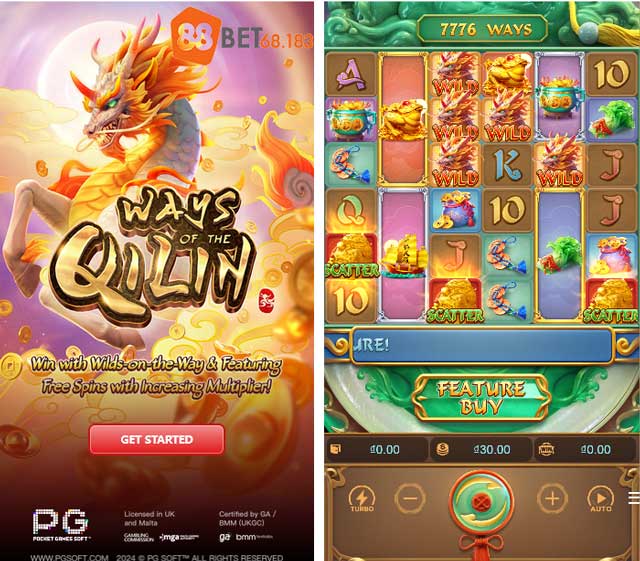 Giao diện game slot kỳ lân vàng