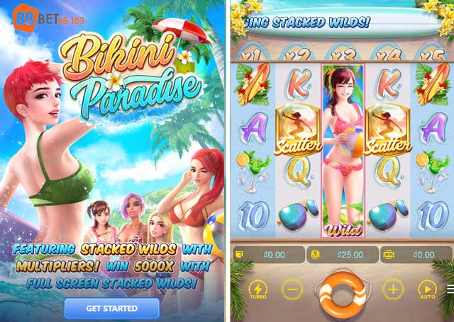 Giao diện game slot thiên đường Bikini 