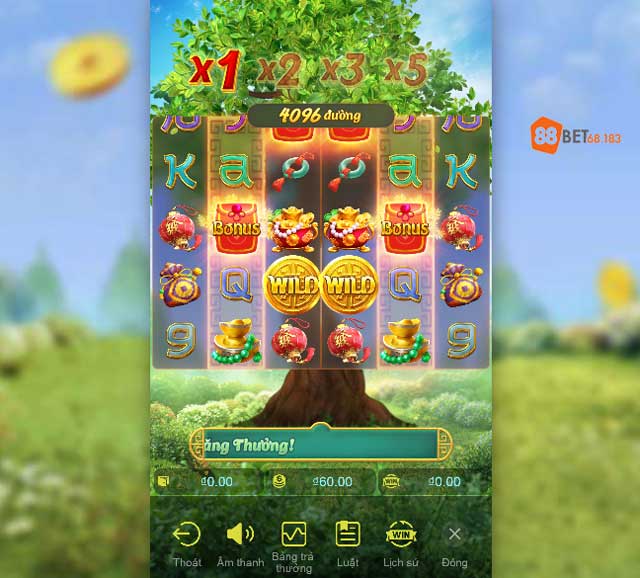 Giao diện chơi game slot Cây Tài Lộc Thịnh Vượng