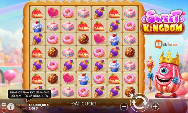 Giao diện chơi game slot Sweet Kingdom